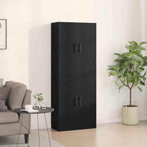 Wall Mounted Cabinet 2 pcs Black oak 69.5 x 34 x 90 cm 3333102