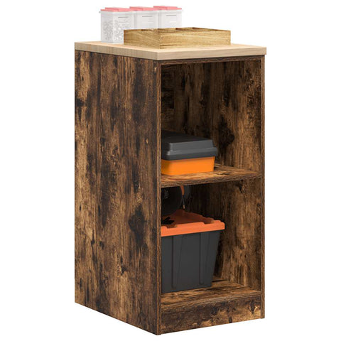 ZNTS Garage Storage Cabinet Smoked Oak 40x51x85 cm Solid Wood Pine 860539