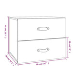 ZNTS Wall-mounted Bedside Cabinet White 50x36x40 cm 820978