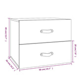 ZNTS Wall-mounted Bedside Cabinet White 50x36x40 cm 820978