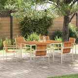 Garden Dining Set 7 pcs Solid Acacia Wood and Stainless Steel 3334808