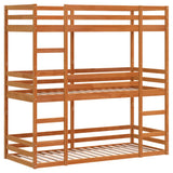 Triple Bunk Bed without Mattress Wax Brown 90x200 cm Solid Wood Pine 3284256