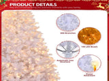 6 FT Artificial Christmas Tree with DIY 100 Warm Lights Battery Operated, 800 Branch Tips and Sturdy 68639599