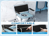 3-In-1 Commode Wheelchair - Black T3398P344149