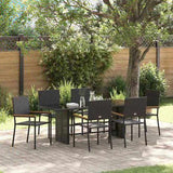 Garden Dining Set 7 pcs Black Poly Rattan 3365424
