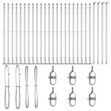 Fence Post with Concrete Base 26 pcs Silver Powder-Coated Steel 3350265