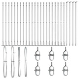 Fence Post Other 26 pcs Silver 3.2 x 3.2 x 83.5 cm Steel 3350267