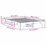 Bed Frame White 160 x 200 cm Solid Pine Wood 872939