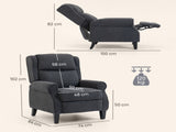 132&deg Recliner Armchair, with Extended Footrest - Dark Grey T3398P424905