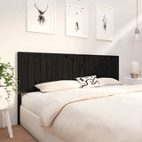 Bed Headboard Black 205.5x4x100 cm Solid Wood Pine 818894