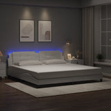Bed Frame with LED without Mattress "Zadar" White 200x200 cm 3214132