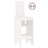 5 Piece Garden Bar Set White Solid Wood Pine 3157770