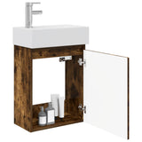 Bathroom Vanity Unit with Tap Smoked Oak 45.5 x 22.5 x 84 cm 889466