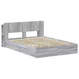 Bed Frame with Storage Grey Sonoma 160 x 200 cm Engineered Wood 3433595