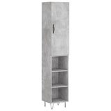 Highboard Concrete Grey 34.5x34x180 cm Engineered Wood 3199013