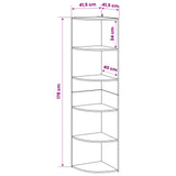 Corner Shelf 5-Tier 41.5 x 41.5 x 178 cm Engineered Wood 8016327