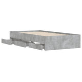 Bed Frame with Drawers without Mattress Concrete Grey 90x190 cm Single 3207325