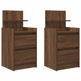 Bedside Cabinets with 2 Drawers 2 pcs Brown Oak 38x34x80 cm 861368