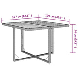 Garden Table Beige 109x107x74 cm Poly Rattan&Solid Wood Acacia 316791