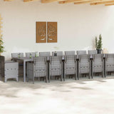 Garden Dining Set with Cushions 17 pcs Light Grey PP 3378670