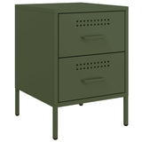Bedside Cabinets 2 pcs Olive Green 36x39x50.5 cm Steel 842931