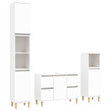 ZNTS 3 Piece Bathroom Furniture Set White Engineered Wood 3185597