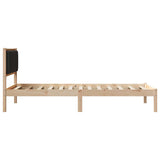 Bed Frame with Upholstered Headboard Black 100 x 200 cm 878281