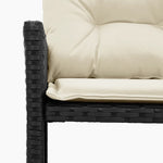 Garden Sofa with Table and Cushions L-Shaped Black Poly Rattan 365571