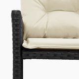 Garden Sofa with Table and Cushions L-Shaped Black Poly Rattan 365571