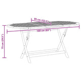 Folding Garden Table 160x85x75 cm Solid Eucalyptus Wood 312454