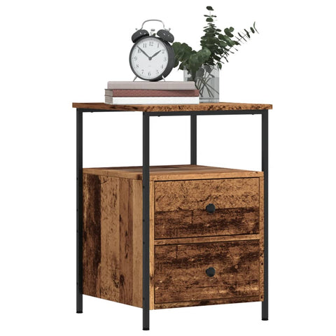 ZNTS Bedside Cabinet Old Wood 34x35.5x50 cm Engineered Wood 857258