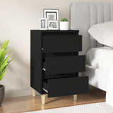 ZNTS Bedside Cabinet Black 40x35x70 cm Engineered Wood 819661