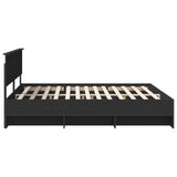 Bed Frame with Headboard Black 180 x 200 cm Engineered Wood 3408824