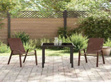 Garden Dining Set 3 pcs Brown and Black Powder-coated Steel 3379128