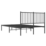 Metal Bed Frame without Mattress with Headboard Black 120x190cm 350861