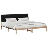 Bed Frame with Headboard Brown 200 x 200 cm Solid Pine Wood 3394400