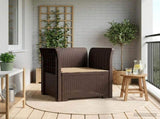 1-Seater Armchair with Cushion Rattan Look PP Brown 8011858