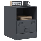 ZNTS Bedside Cabinets 2 pcs Anthracite 34.5x39x44 cm Steel 841756