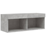 4 Piece TV Wall Units with LED Concrete Grey Engineered Wood 3216657