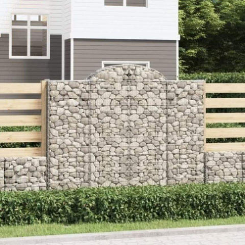 Arched Gabion Baskets 20 pcs 200x50x160/180 cm Galvanised Iron 3146398