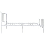 Metal Bed Frame without Mattress with Footboard White 100x190cm 352541