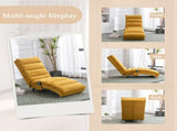 GOMYWAY Fabric Relaxation Chaise Lounge Chair, Full Body Support Fixed Recliner Sofa with Gentle W2678P389545