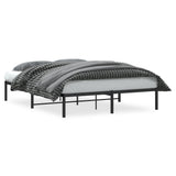 Metal Bed Frame without Mattress Black 150x200cm 373657