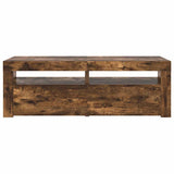 TV Cabinet with LED Lights Smoked Oak 120x35x40 cm 815684