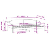 Bed Frame without Mattress Wax Brown 90x200 cm Solid Wood Pine 850916
