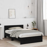 Bed Frame Black Oak 193 x 125 x 70 cm Engineered Wood 3376062
