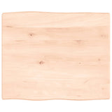 Table Top 60x50x2 cm Untreated Solid Wood Oak Live Edge 363866