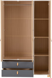 ZNTS Brooklyn 3 Door 2 Drawer Mirrored Wardrobe 100-101-192