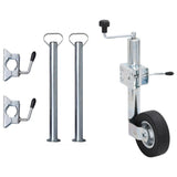 Trailer Jack Wheel 60 mm with 2 Support Tubes and 3 Split Clamps 3281610