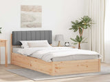 Bed Frame with Upholstered Headboard Light Grey 100 x 200 cm 877789